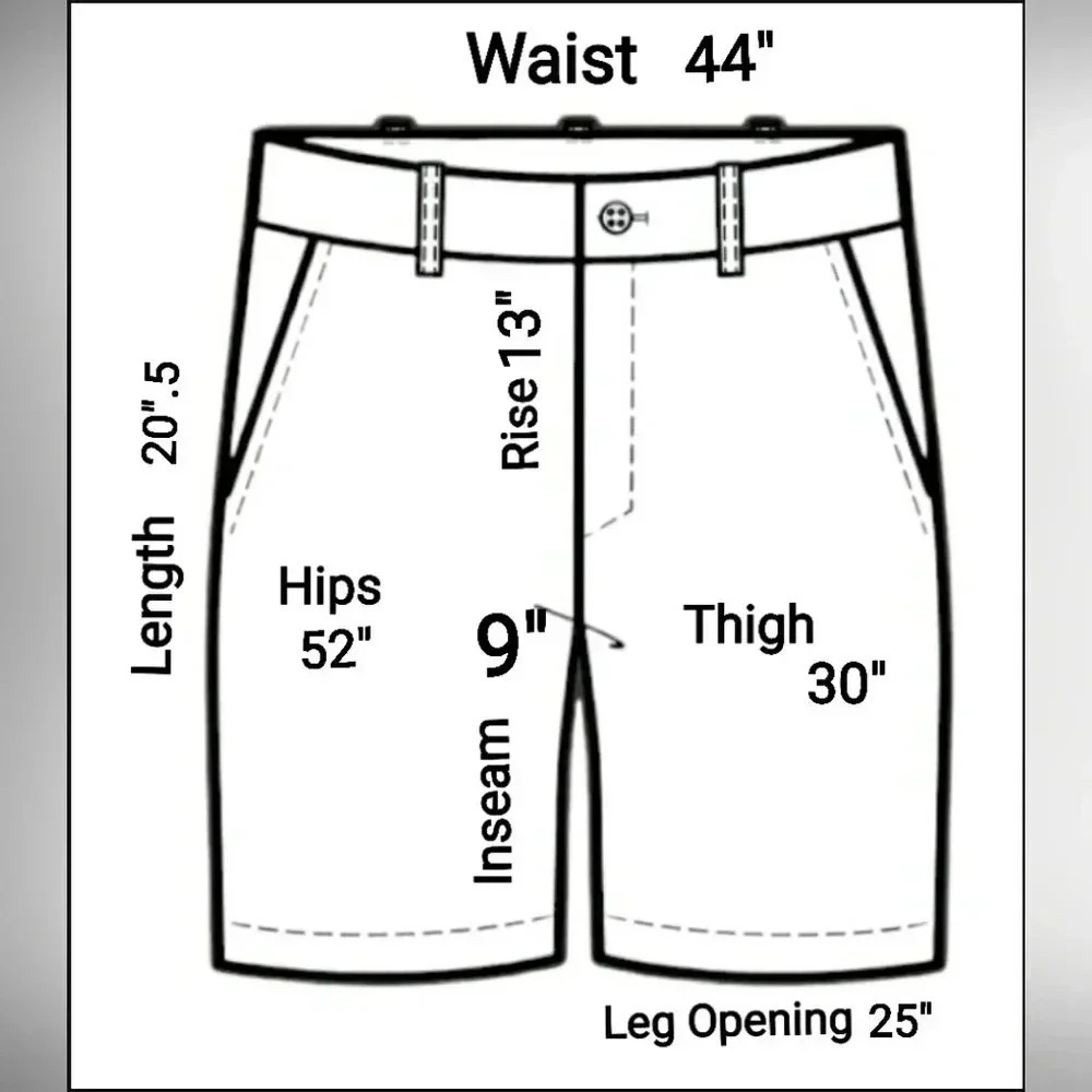 Shorts 42 Chino Men Classic Cotton Flat Front Casual Career Work Play New - Picture 3 of 6